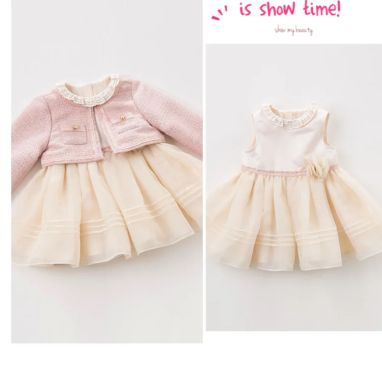 Dave bella/платье для маленьких девочек; весенние платья с длинными рукавами; детское платье для девочек; детское Эксклюзивное Платье для дня рождения; DB8898