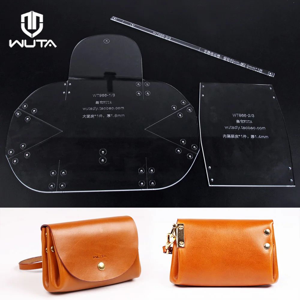 

WUTA 966 Original Design Small Clutch Bag Acrylic Template Ladies Mini Handbag Model Clear Pattern Set Craft Cutting Tool