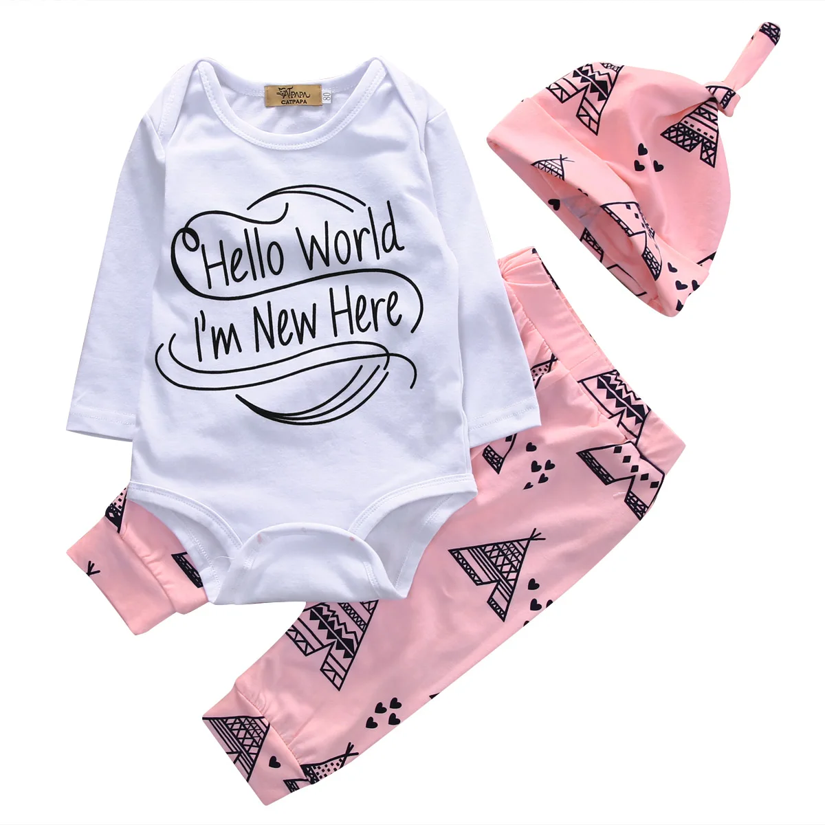 Hi Baby Store/комплект из 3 предметов хлопковый комбинезон для новорожденных девочек