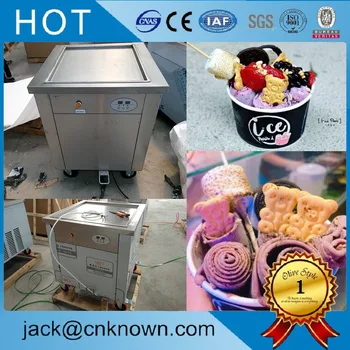 

Easy to operate 65 kg portable thai style roll fry ice cream making machine with flat pan