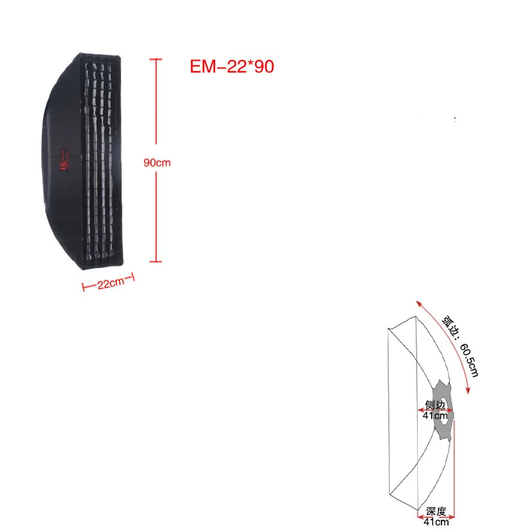 Софтбокс jinbei 22*90, софтбокс, светильник с грилем, длинный светильник, блок управления камерой CD50