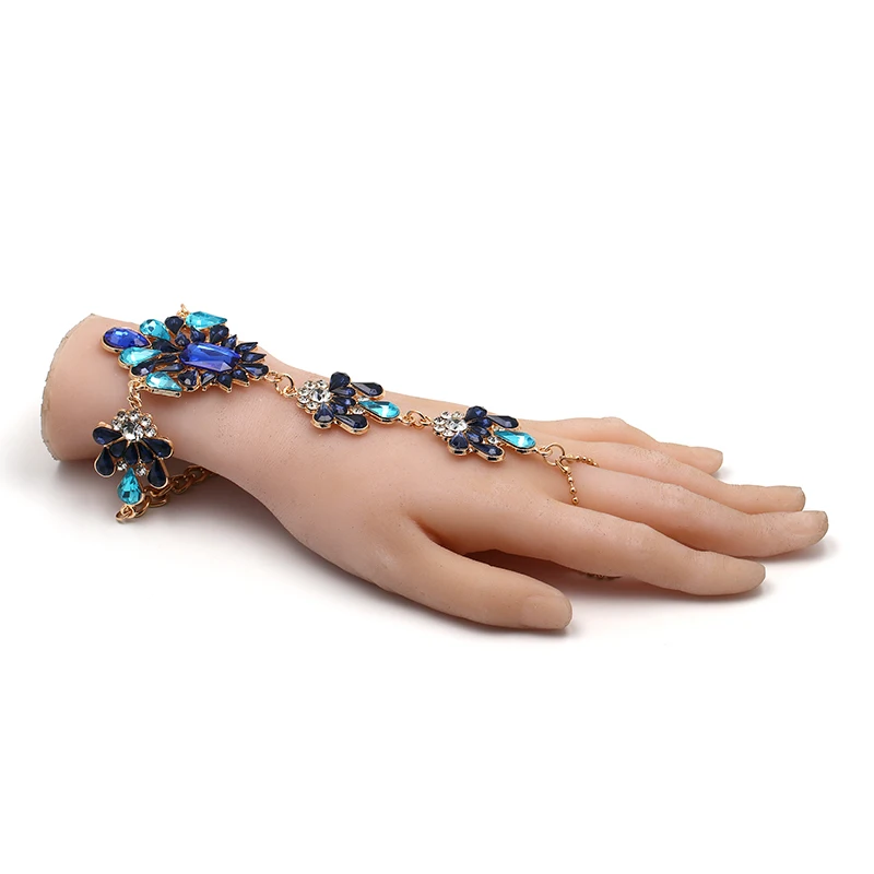 Blue Bracelet 5 цветов JURAN лодыжки браслет для пляжа сандалии для отпуска Сексуальная ножная цепочка женские хрустальные украшения для щиколотки пикантная цепочка на щиколотку ножной браслет в стиле «Бохо» - Окраска металла: Blue Bracelet