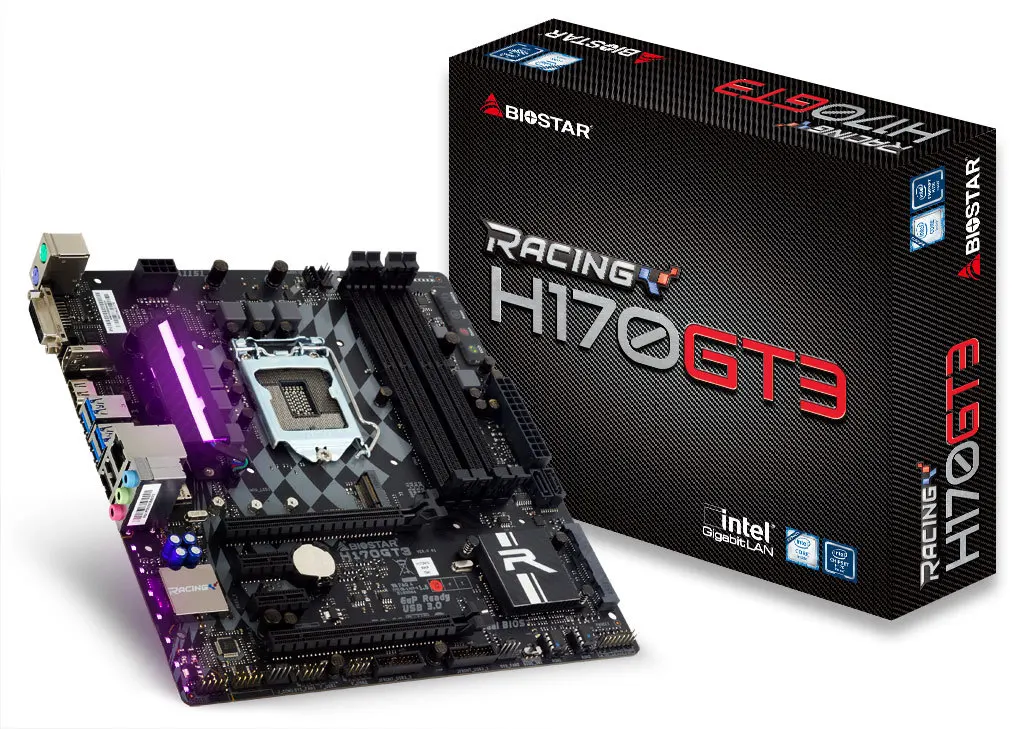 Полный новый BIOSTAR H170GT3 рабочего Материнская плата H170 LGA 1151 DDR4 64 г SATA3 USB3.0 Micro ATX