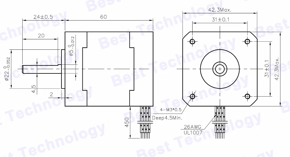 Nema17 шаговый двигатель 0.6A 0.75Nm двигатель 60 мм длина 107Oz-in высокий крутящий момент Nema 17 шаговый двигатель 7.5kg.cm для 3D принтера