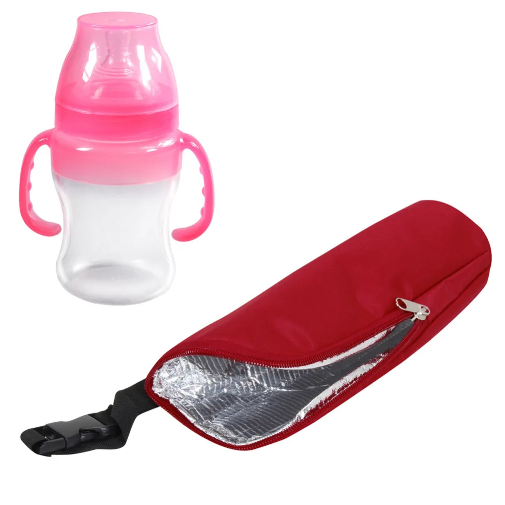 Baby Water Milk Warmers Bottle Holder Bags Portable Baby 350ml Feeding Bottle Insulation Bag Stroller Bottle Hanging Bag Accesso