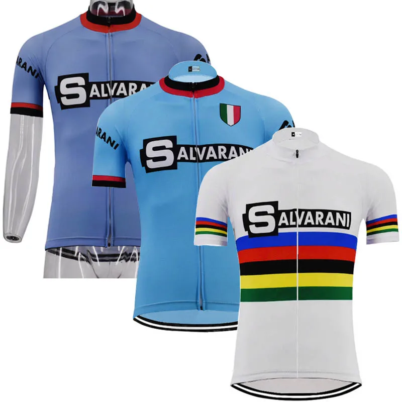 New 2018 retro jersey Italian TEAM men's white&blue cycling jersey