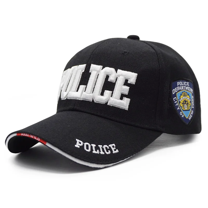 Новая мужская тактическая бейсбольная кепка SWAT вышивка письмо Snapback шляпа папы костяная мужская летняя спортивная армейская солнцезащитная Кепка Дальнобойщик черная Gorras - Цвет: POLICE 1