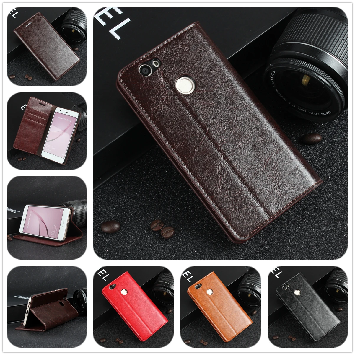 imágenes para De lujo Caja de la Carpeta para Huawei Nova CAZ-AL10 premium Funda de cuero Flip Cubierta Del Teléfono Bolsas imágenes para De lujo Caja de la Carpeta para Huawei Nova CAZ-AL10 premium Funda de cuero Flip Cubierta Del Teléfono Bolsas