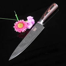 Kochmesser Nachahmung damaststahl küchenmesser hohe qualität santoku messer holzgriff sehr Scharf Cleaver Schneidmesser