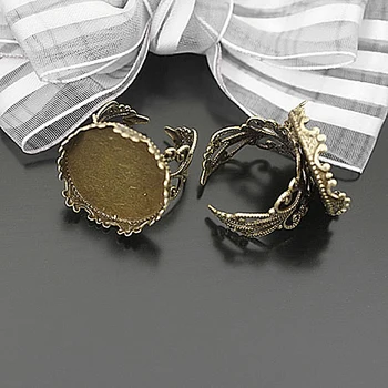

10PCS Inside 15MM 20MM Antique Bronze Brass with Crown Edge Round Trays Bezels Base Rings Settings Diy Jewelry Accessories