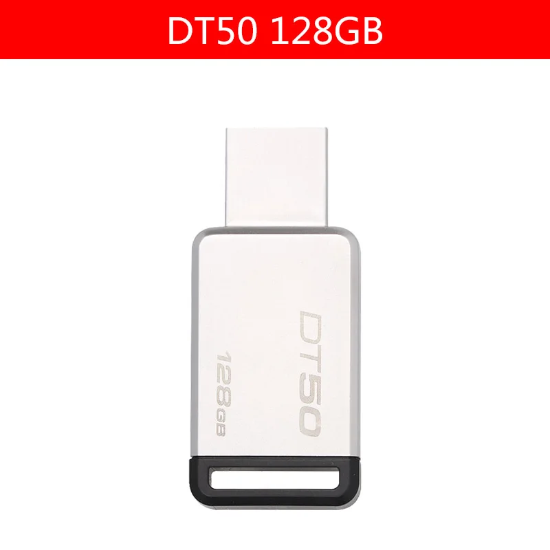 Kingston USB 3,0 Флешка 128 GB USB флеш-накопитель USB 3,1 memoria металлический флеш-накопитель usb-ключ usb DT50 128 gb флешка - Цвет: 128GB