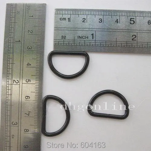 100 PCS 0.75'' 19mm D Dee Ring nickle black Non Welded For Ribbon Nylon Belt Webbing D Buckles  Bag