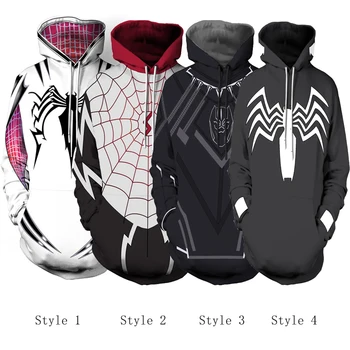 Free shipping woman and man's Spider-Gwen Gwen Stacy hoodie Black Panther hoodie Venom Spiderman hoodie clothes JQ-2600