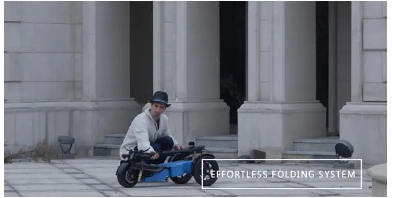 Best 2018 800W Three wheels Off Road Electric Scooter Folding All terrain Skateboard Foldable E-Scooter with seat Removebale battery 18