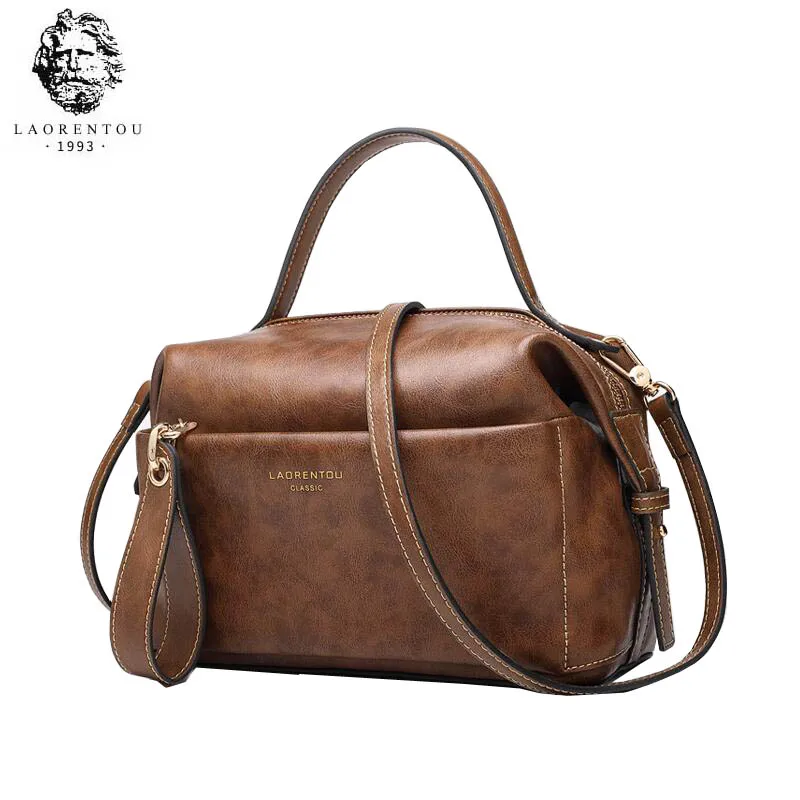 

LAORENTOU high quality fashion luxury brand handbag 2019 new retro cowhide large capacity ladies casual wild shoulder Messenger