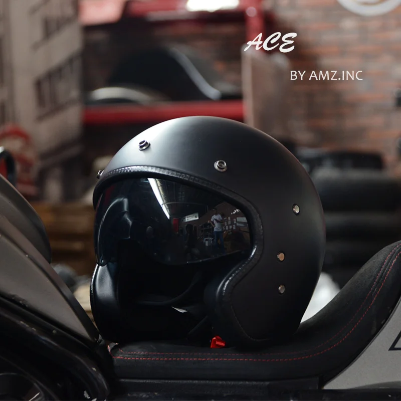 AMZ 1938 с открытым лицом половина moto rcycle шлем внутренние солнцезащитные очки Ретро