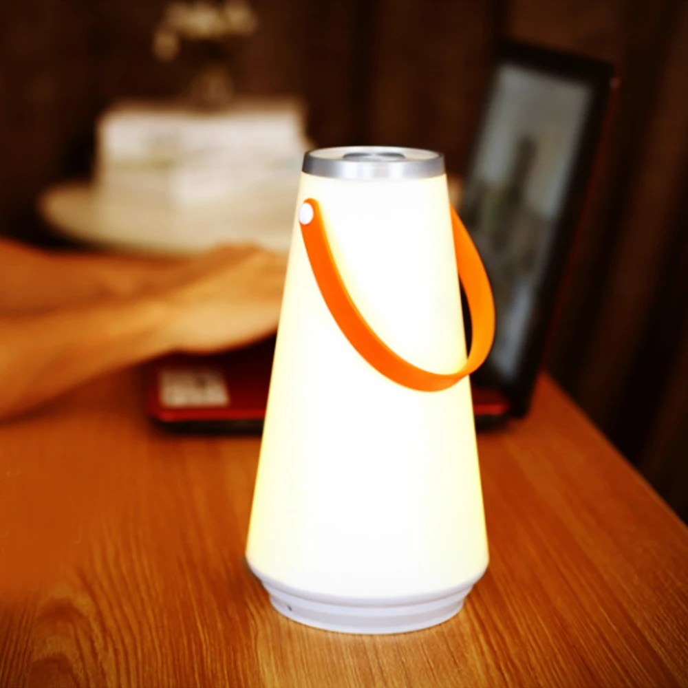 Светодиодный креативный Ночной светильник, домашняя настольная лампа, USB перезаряжаемый портативный беспроводной сенсорный выключатель, уличный походный аварийный светильник