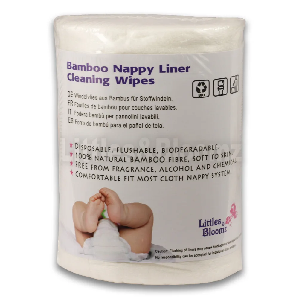 

[Littles&Bloomz] Baby Flushable Biodegradable Disposable Liner Cleaning Wipes Cover Insert Cloth Nappy Diaper Bamboo Liners