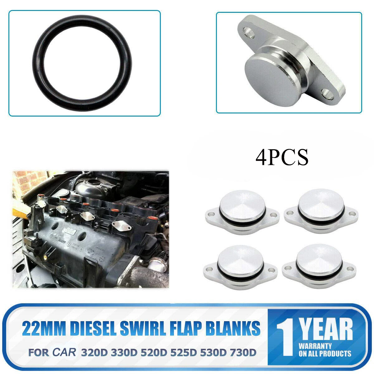 4 шт 22 мм для автомобиля дизель Swirl лоскут заготовки Замена 320d 330d 520d 525d|Двигатель