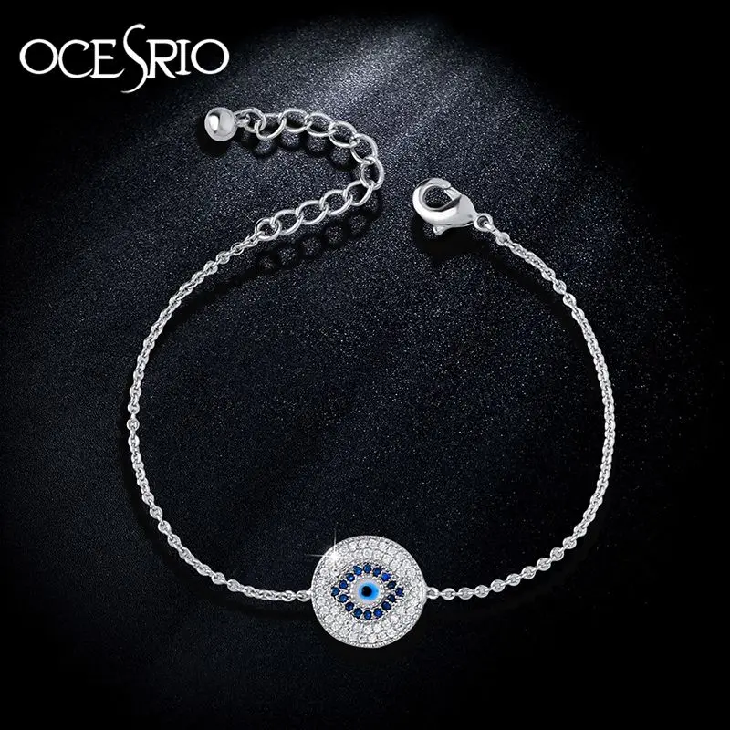 OCESRIO синий Турция браслет Evil Eye Круглый амулетный для девушек женщин