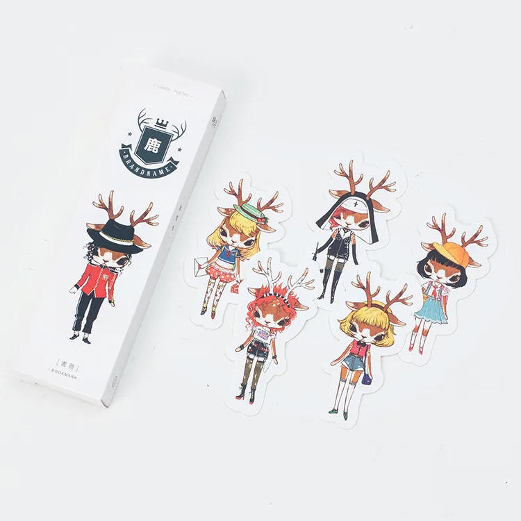 30 шт./упак. Милая Закладка с оленем Бумага Bookmarkers рекламных подарков Канцтовары закладки для книг для пометки книжных двойной обратите внимание на сообщение