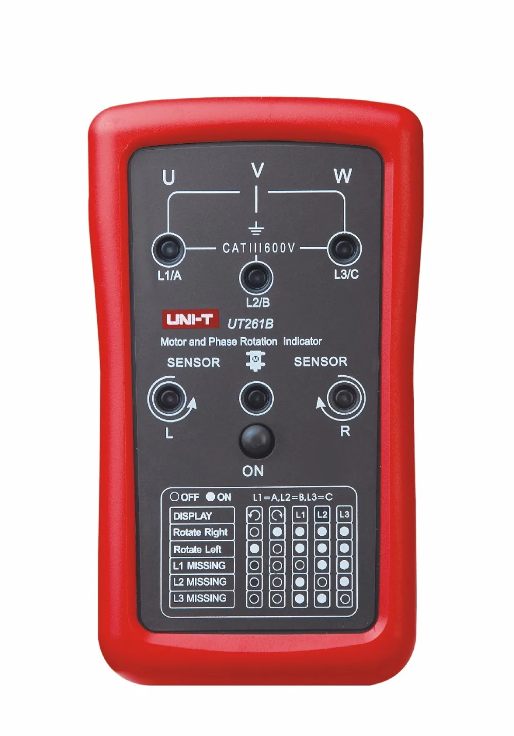 

UNI-T UT261B Phase Sequence and Motor Rotation Indicatior 90V~600V AC Voltage Tester UT261B In Stock Now