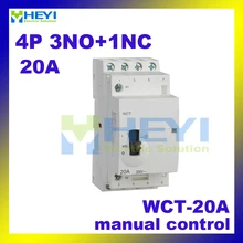 WCT-20A с управление вручную 4-полюсный автоматический бытовой автомат 220VAC 50 Гц 3NO+ 1NC переключатель на din-рейку