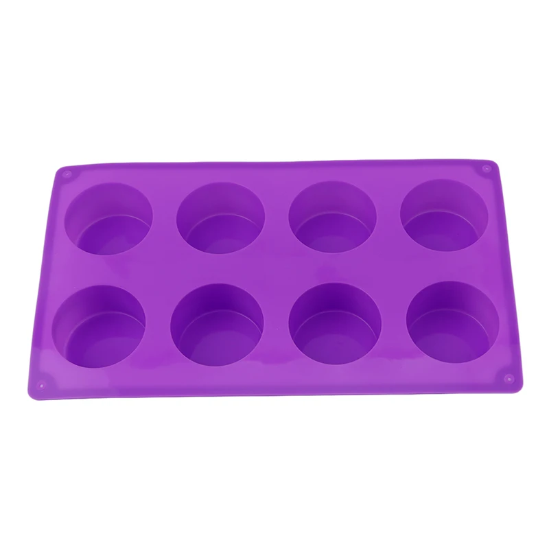 DIY Round Silicone Bakeware Cake Molds 8 Holes Muffin Cupcake Mold Handmade Soap Mold IC897302