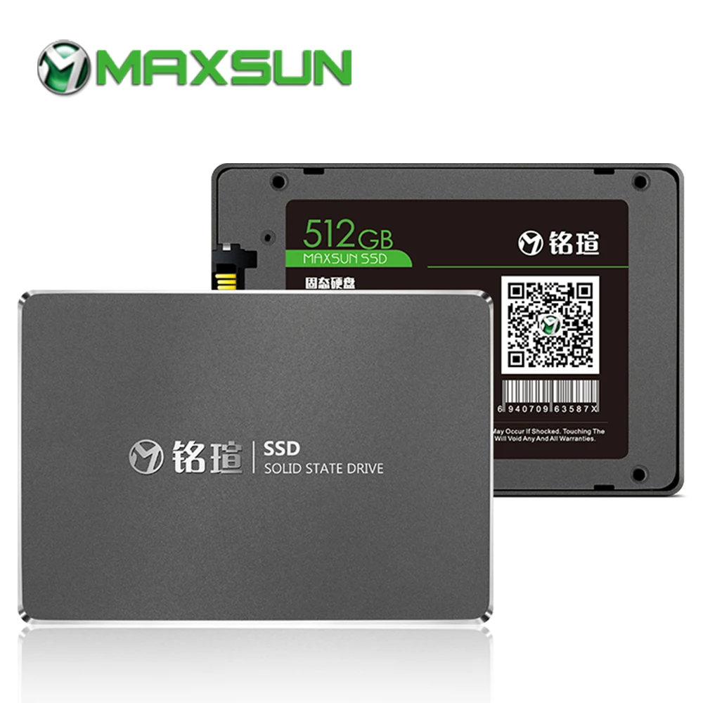 MAXSUN SSD 512 ГБ Интерфейс Тип SATA 6 непрерывное считывание до 540 Мб/с металлический