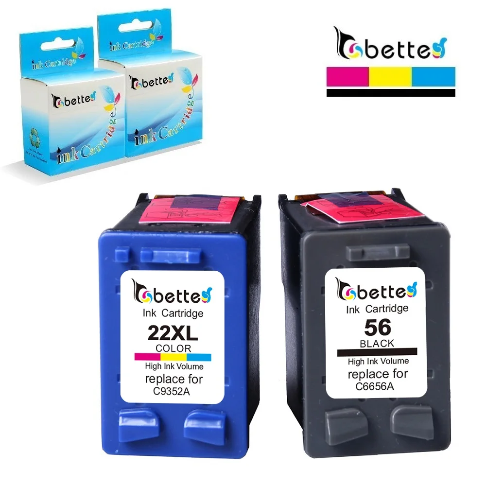 Bette Ink Cartridges Replacement for HP 56 22 XL hp56 hp22 Officejet J5500 J5508 J5520 5605 5607 5608 5609 5610 5615 5679 5680 Bette Ink Cartridges Replacement for HP 56 22 XL hp56 hp22 Officejet J5500 J5508 J5520 5605 5607 5608 5609 5610 5615 5679 5680