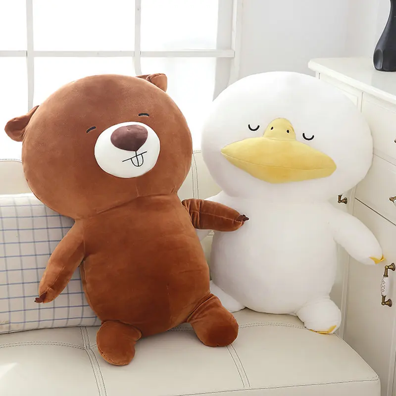 

1pc 70cm Cartoon Three animals Doll bear duck anime Plush Toy soft stuffed animal Sofa Decor Kawaii gift for children girl