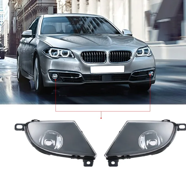 1 Pair Left & Right Front Fog Light Lampshade Bulbs Cover Set for BMW 5
