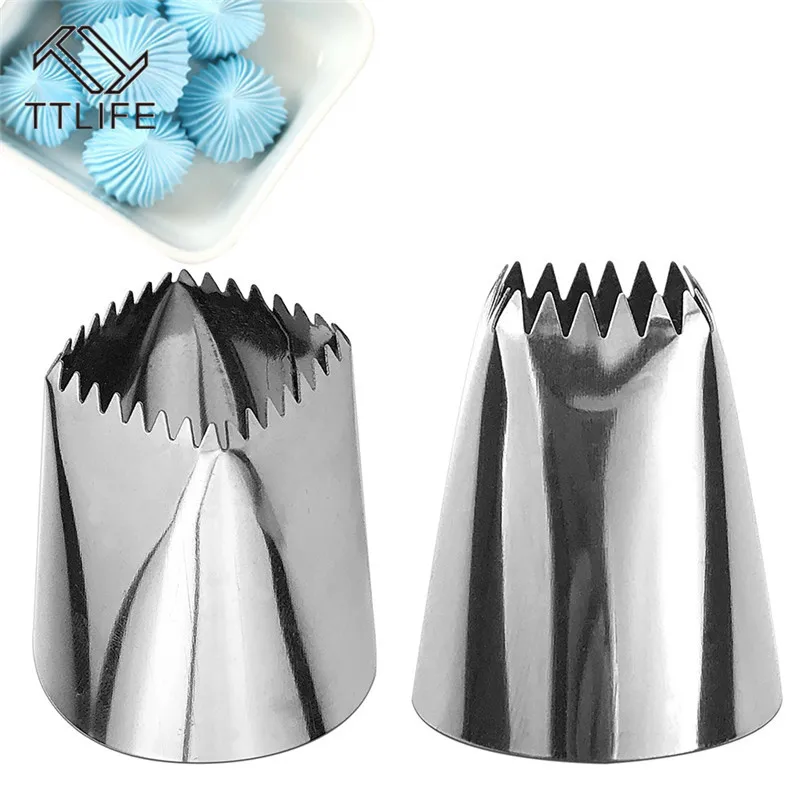 

TTLIFE Large Size Square Icing Piping Nozzles Cake Decorating Pastry Tip Sets Fondant Cake Decorating Mold Tools 2 Sizes
