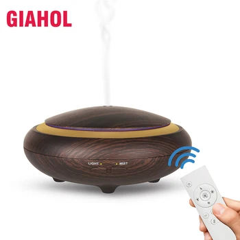 

GIAHOL 150ml Aroma Essential Oil Diffuser Ultrasonic Air Humidifier With Wood Grain remote control LED Lights Aromatherapy