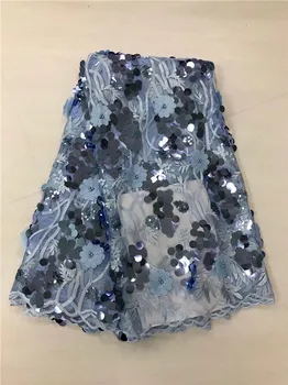 

purple Lace Fabric New Arrival African Lace Sequins Embroidery Tulle Lace High Quality Tulle Lace Fabric 2019 For Party (1L-4-19