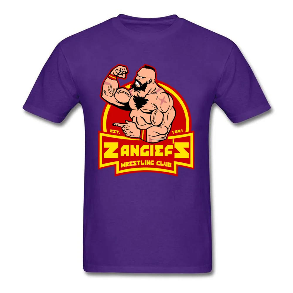 Zangiefs wrestling club Summer Pure Cotton Crew Neck Tees Short Sleeve Summer Tee Shirts Fashion Casual Tshirt Zangiefs wrestling club purple