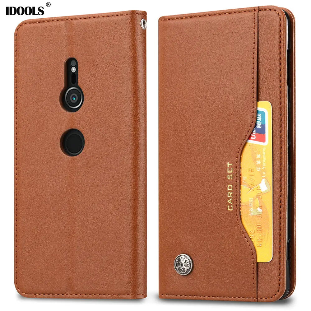 

IDOOLS Card Pocket Case For Sony Xperia XZ3 XZ 3 Cover Luxury Flip PU Leather TPU Stand Phone Cases For Sony Xperia XZ3 Coque
