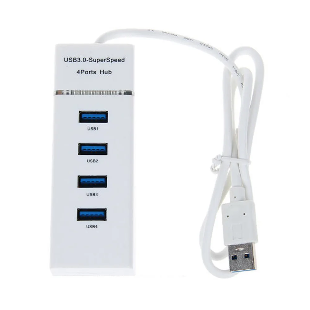 Asunflower концентратор USB 3,0 Мульти USB порт для MacBook Pro USB 3,0 концентратор для ПК USB3.0 концентратор 4 порта несколько настольная ступица разветвитель для ноутбука Hab - Цвет: White