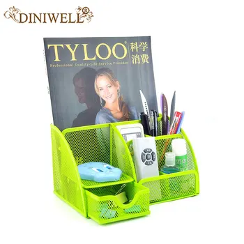 

DINIWELL Multi-function Iron Sub-grid Office Desktop Cosmetic Jewelry Pen Storage Box Sundries Container Makeup Organizer Case