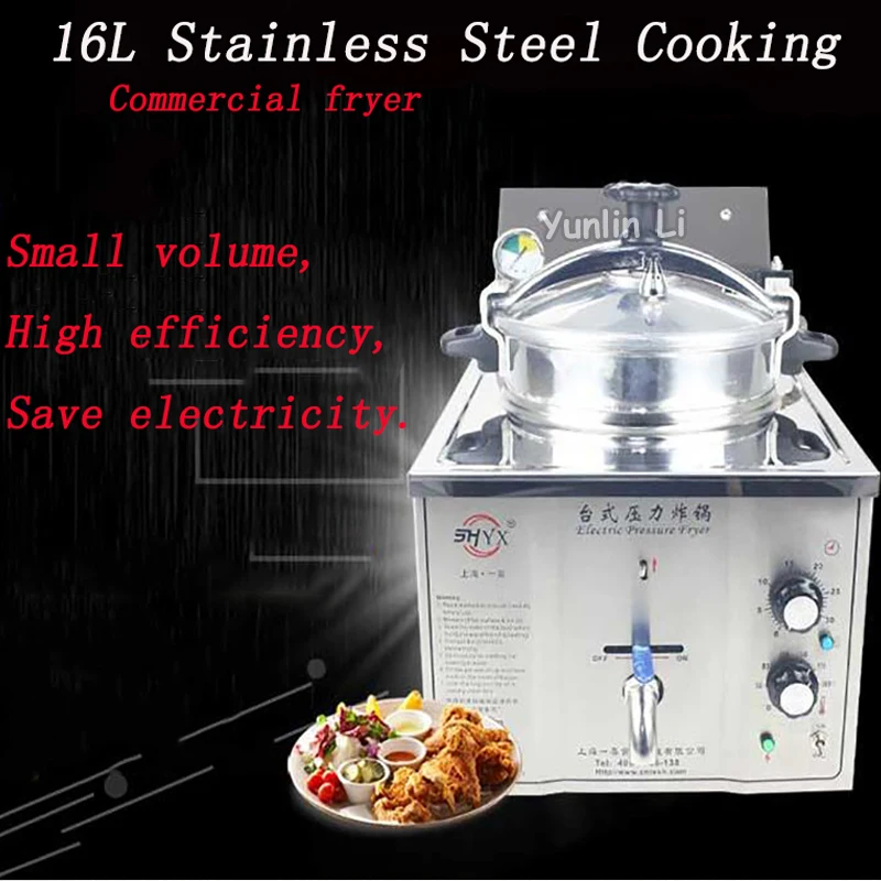 16L Stainless Steel Deep Fryer Commercial Cooking Fried Chicken Duck