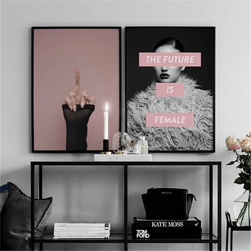 

Modern FINGER & FEMALE Canvas Art Print Wall Poster For Bedroom Living Room Home Decor Frame Not Include Wall Pictures