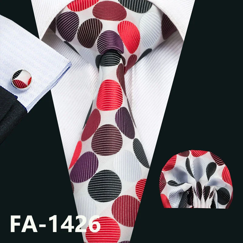 Модный темно-синий галстук в горошек из шелка, Подарочный тканый галстук для мужчин, вечерние, деловые, свадебные, FA-5095 - Цвет: FA-1426