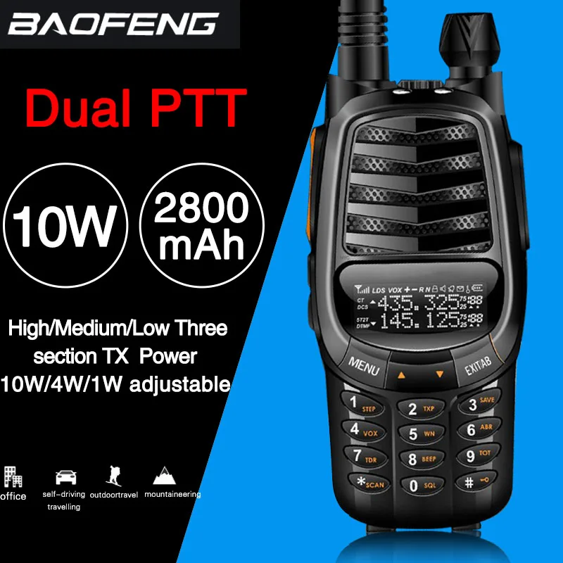 Baofeng UV X9 Plus мощная портативная рация с тройной частотой 10 Вт/4 Вт/1 Вт высокая
