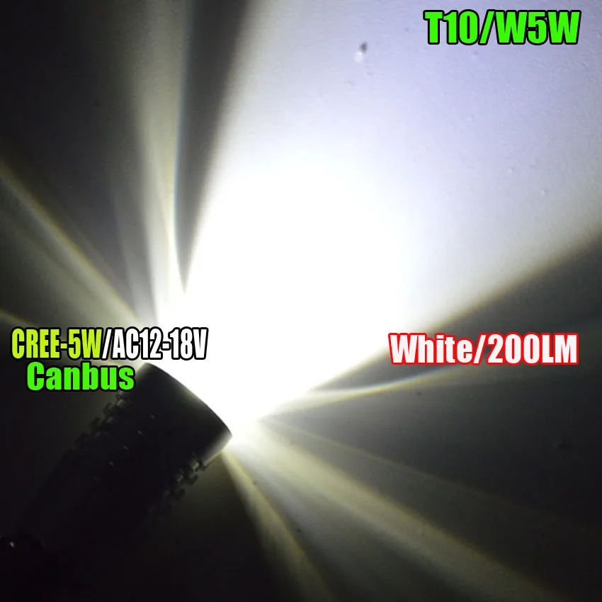 10x5 Вт T10 белый 1SMD LED CANBUS OBC без ошибок полярность 12 18 в автомобильный купол чтения