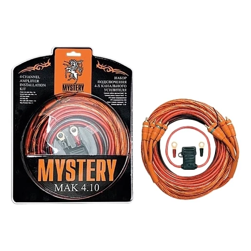 Усилитель MYSTERY MAK 4.10 (комплект для 4-х канального усилителя; питание 10GA; ATC 30 А; концевики; стяжка; RCA-кабель