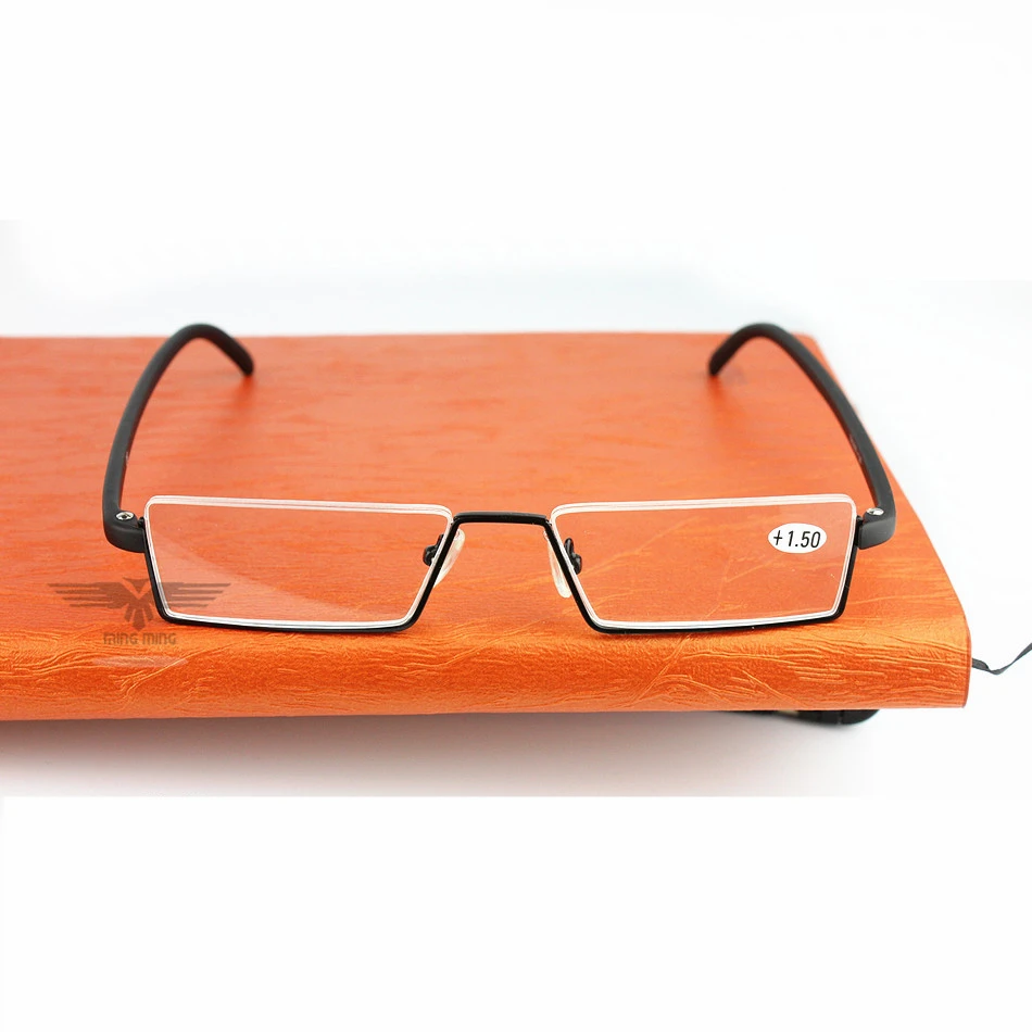 Полуметаллическая оправа, тонкие, портативные, черные, компактные очки для чтения, анти усталость глаз, с коробкой, прочность oculos de grau+ 1,0-+ 4,0
