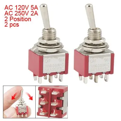 

MYLB-SODIAL(R) 2 Pcs ON/ON 2 Position Double Pole Double Throw Toggle Switch