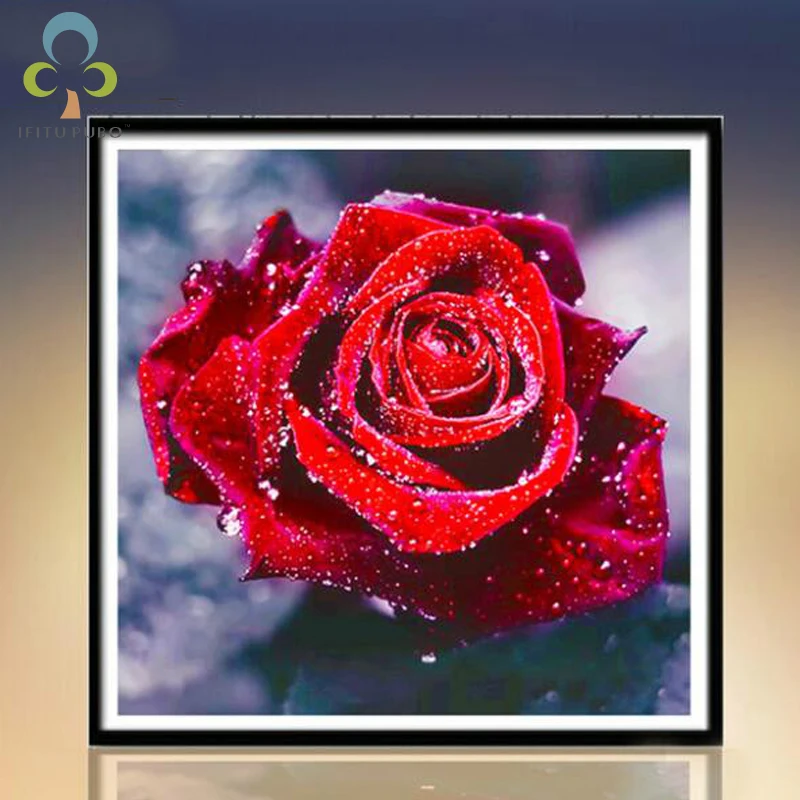 

5D DIY Diamond Painting Rose Flower Vase Full Round Diamond Embroidery Rose Diamond Home Decoration GYH