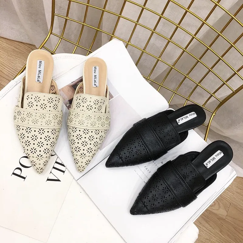 

The new summer 2019 fashion slippers comfortable carving up women's shoes
