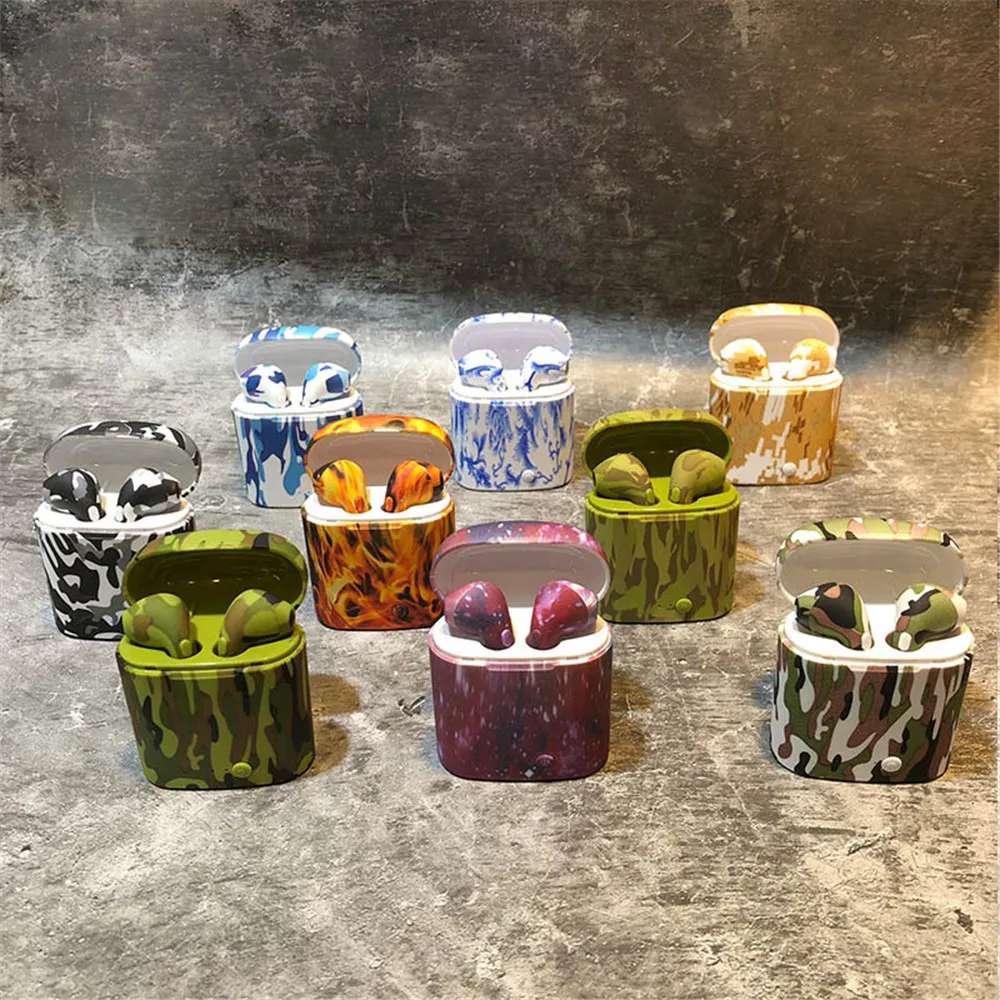 

I7S Tws Wireless Bluetooth Headset Painted Colorful Pattern Portable Mini Earphone With Mic Charging Boxed For Mobile Phone
